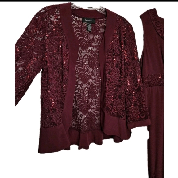 Merlot Color Dress with Sequin matching Jacket Women's Size 6 NEW - Picture 10 of 13